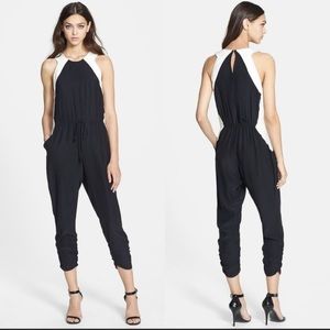 Parker Kaysha Cropped Silk Jumpsuit in size Small